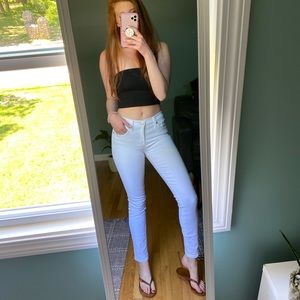 J.Crew 8” Toothpick White Skinny Jeans